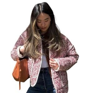 Nordic Peace Floral Jacket Coat Size L NWT